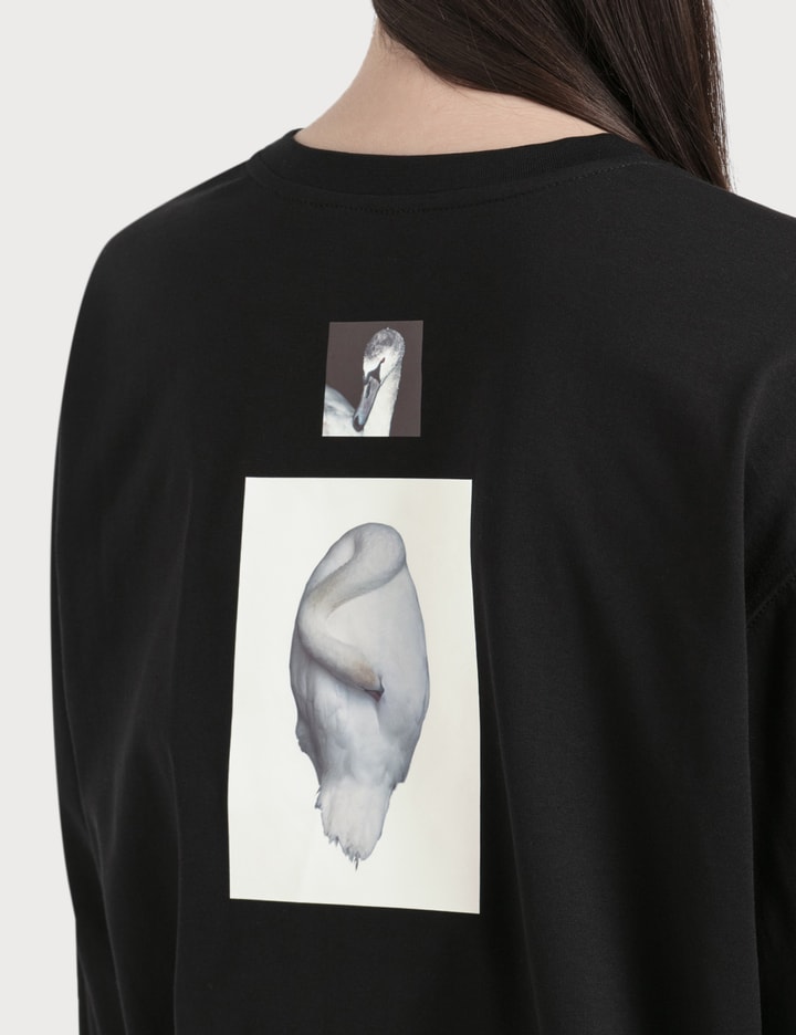 Cut-out Panel Swan Print Cotton Oversized Top Placeholder Image