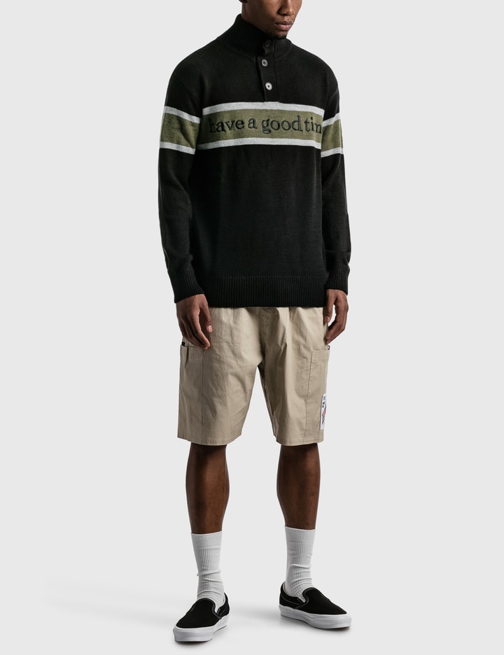 SIDE LOGO 3 BUTTON MOCK NECK SWEATSHIRT Placeholder Image