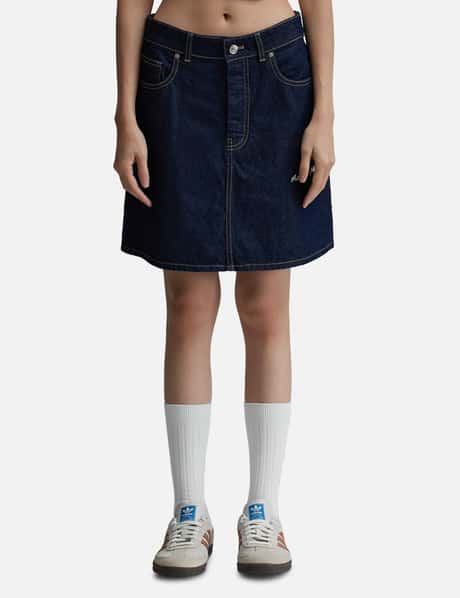 Maison Kitsuné Mini A-Line Skirt in Indigo