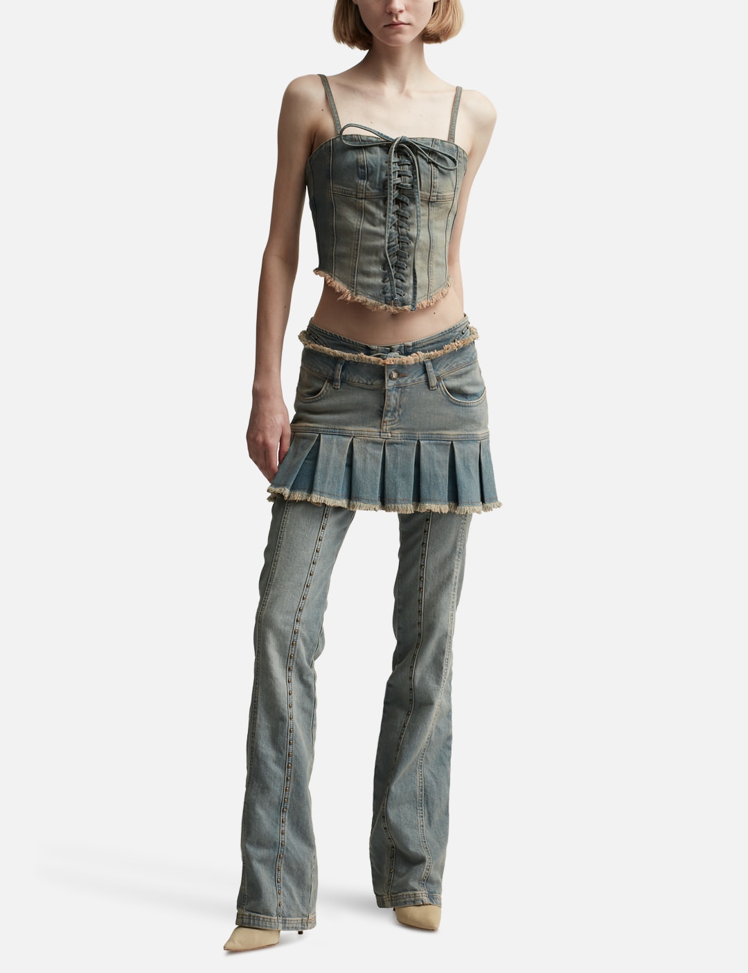 Sunset Wash Lara Laced Denim Corset view 12