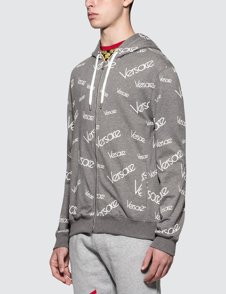 Versace - Font Monogram Printed Zip Up Hoodie  HBX - Globally Curated  Fashion and Lifestyle by Hypebeast