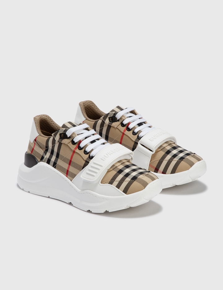 Vintage Check and Leather Sneakers Placeholder Image