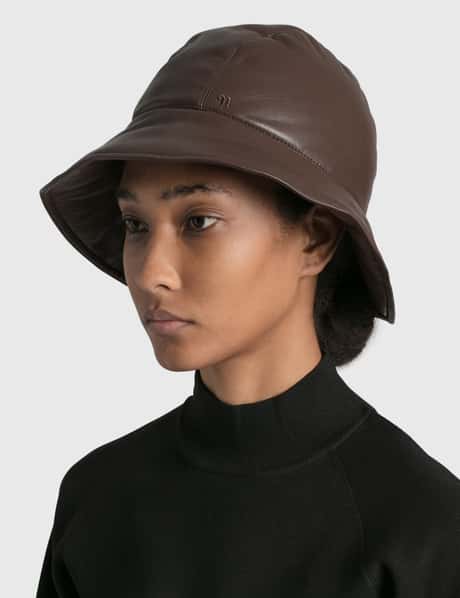 Nanushka Cameron Vegan Leather Bucket Hat Nanushka Vegan Leather Cameron Bucket Hat - Brown | Garmentory main image 3