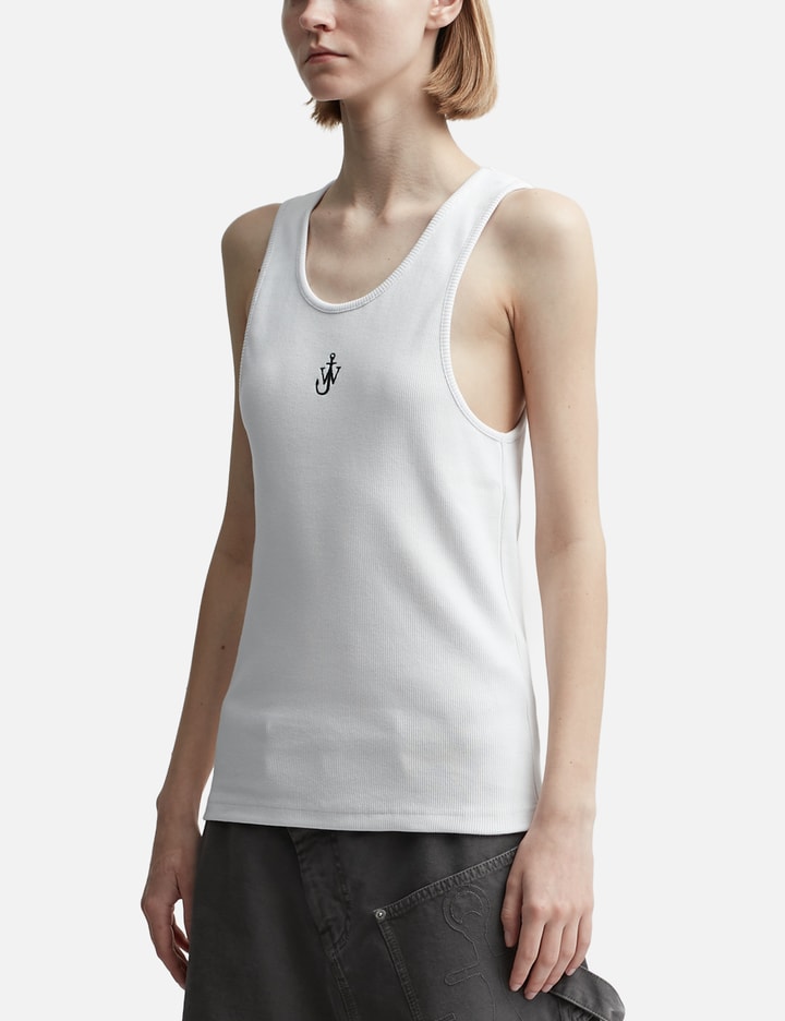 Shop Jw Anderson Tank Top With Anchor Logo Embroidery In White