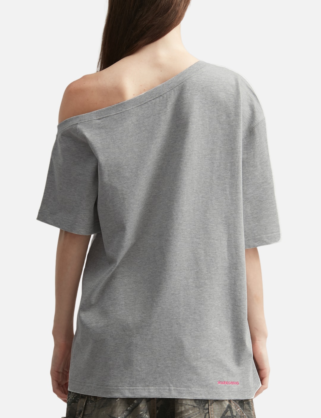 Gray Squirrel Printed One-Shoulder Short Sleeve T-Shirt view 19