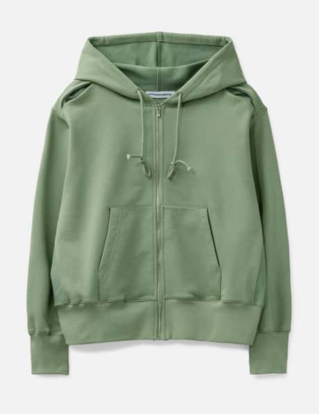 FFFPostalservice Reverse Round Hem Zip Hoodie