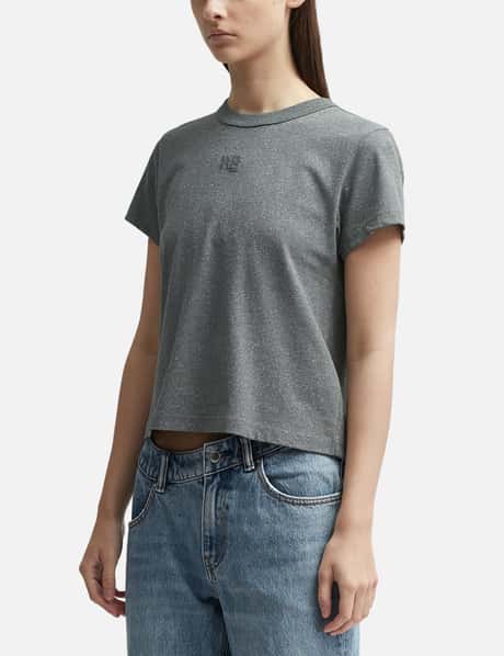 Womens Alexander Wang grey Glitter Logo T-Shirt