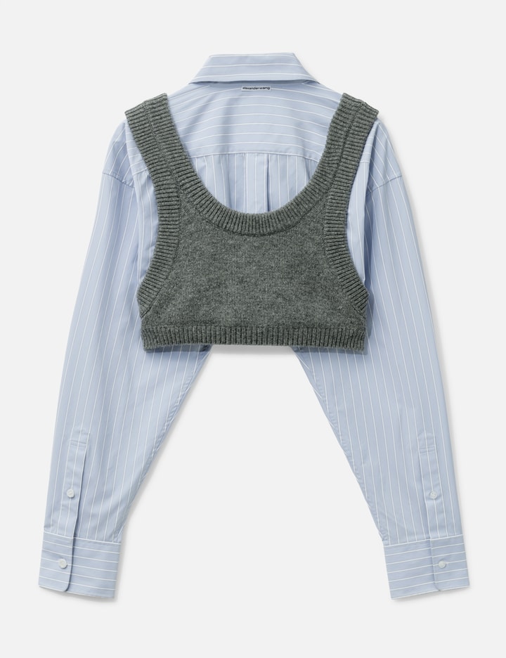 T By Alexander Wang Cropped Bi-Layer Shirt