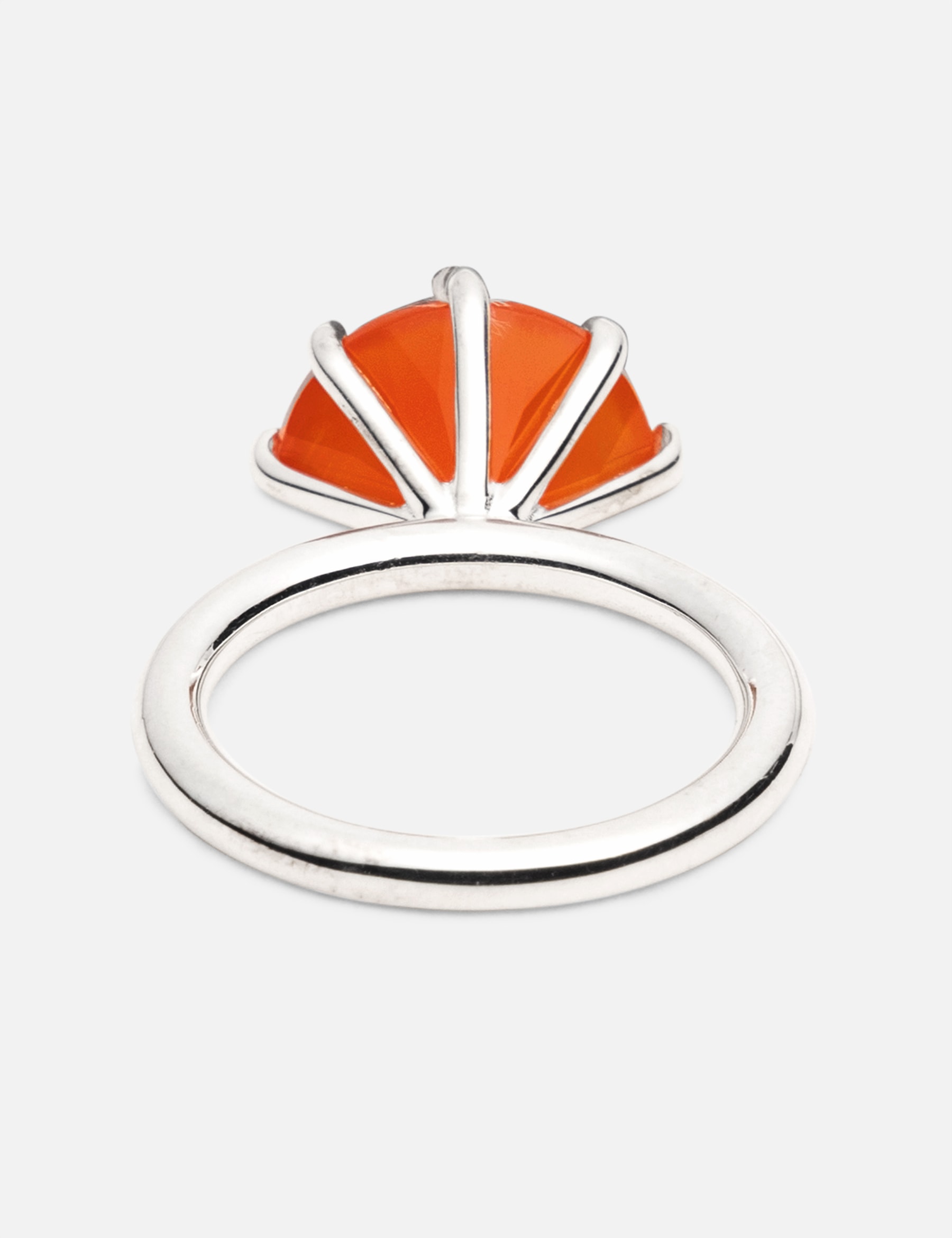 Half Cut Carnelian Ring In Silver view 14