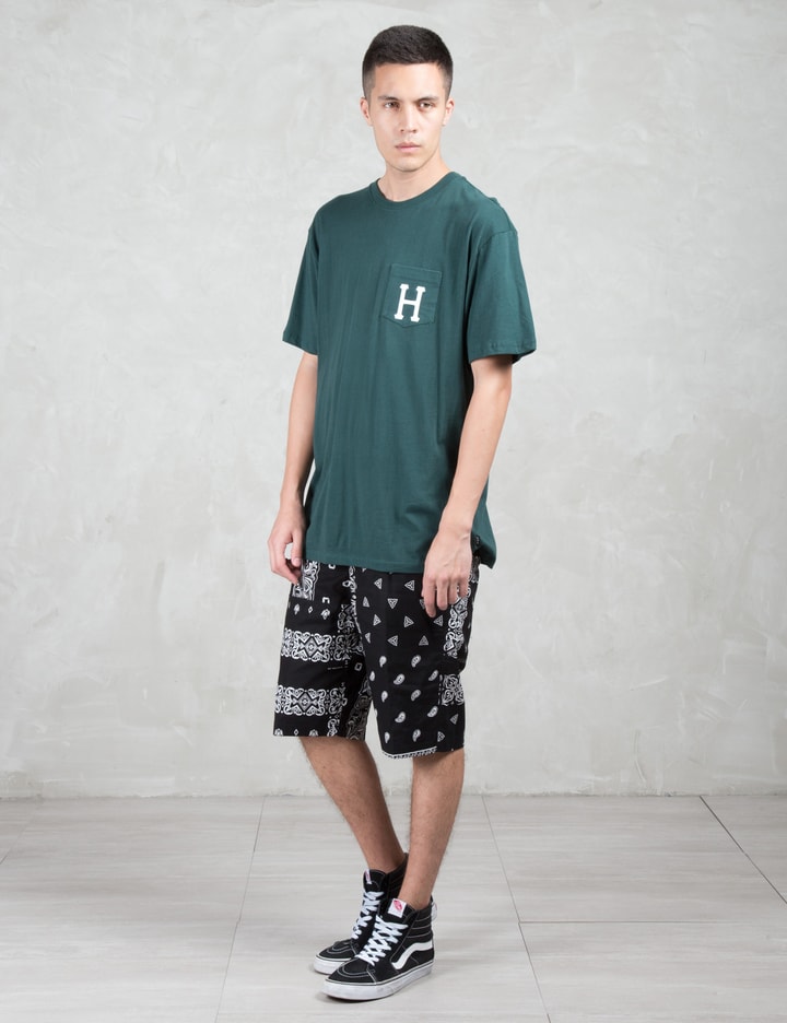 Black Bandana Patchwork Shorts Placeholder Image