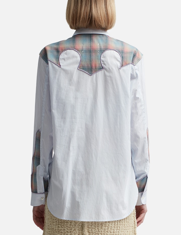 Shop Maison Margiela Long Sleeve Pendleton Wool Shirt In Multicolor