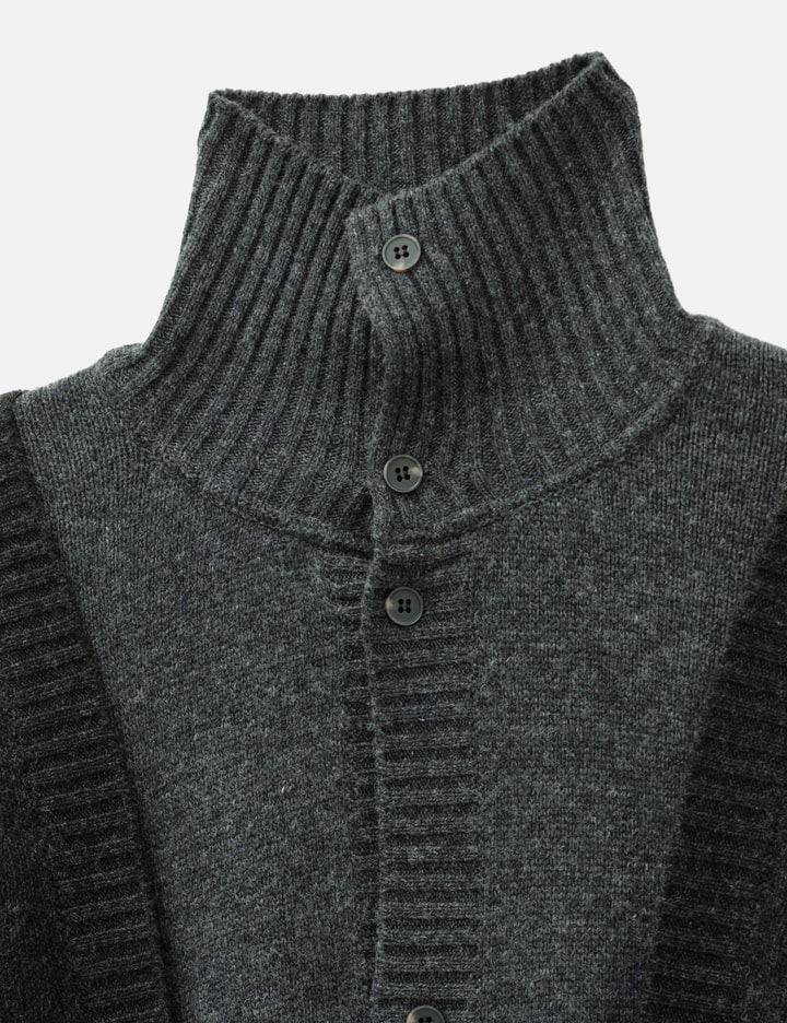 AJOBYAJO Double Layered Turtleneck Cardigan