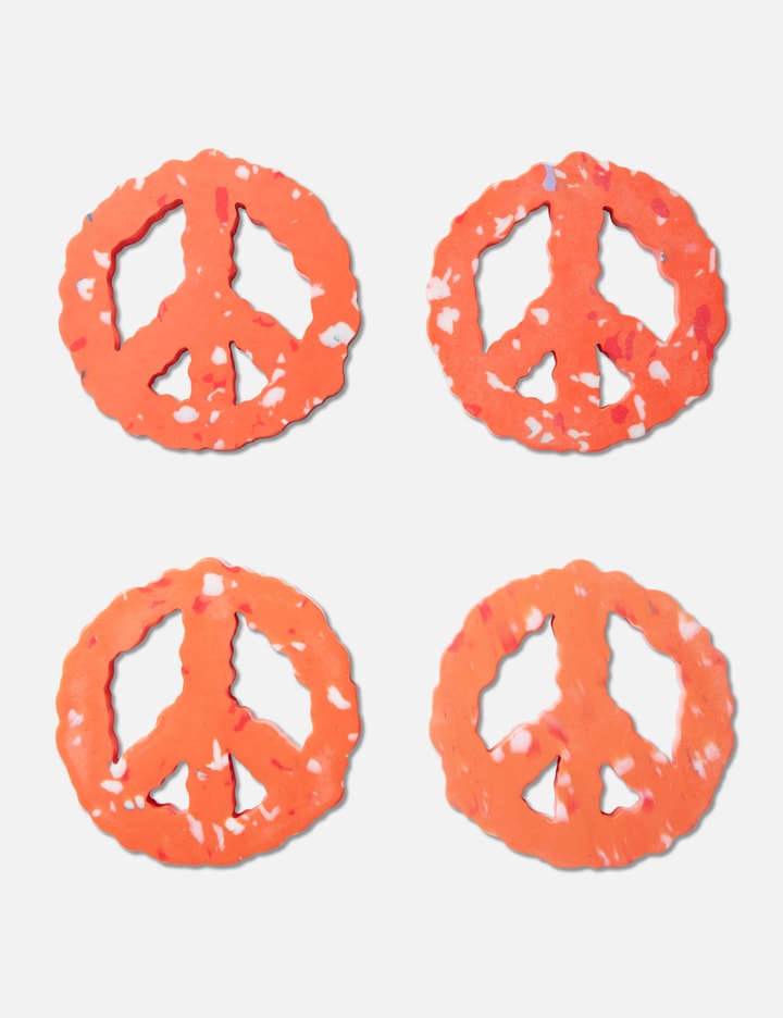 Space Available Clouded Peace Coaster Set Of 4 In Red