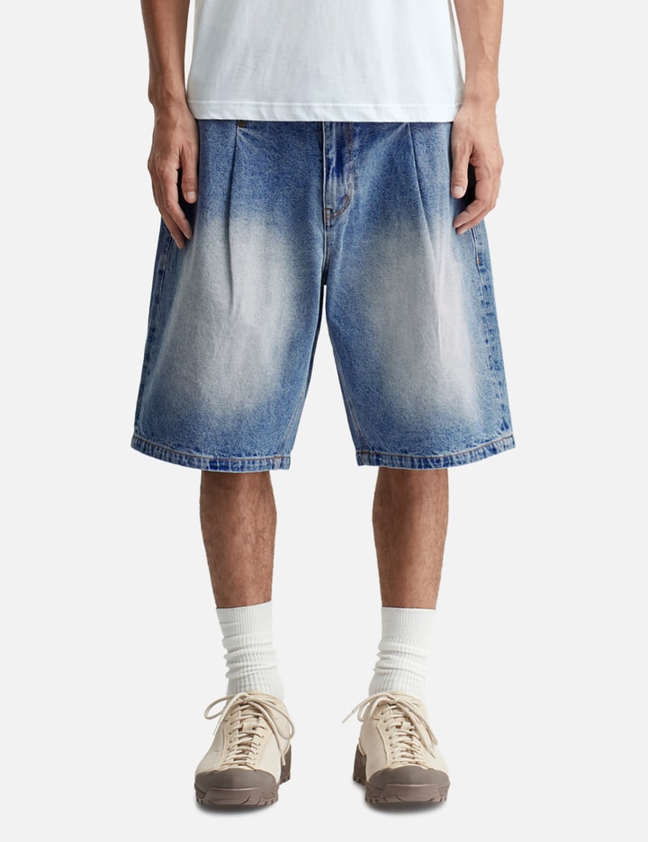 Pleated Denim Shorts Placeholder Image