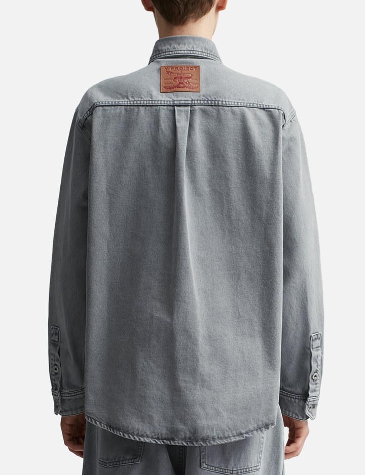 Shop Y/project Paris' Best Patch Denim Shirt In Grey