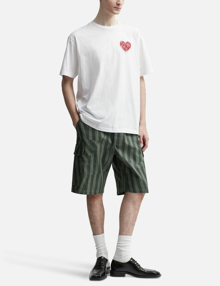 Kenzo Dazzle Stripe Cargo Shorts In Green