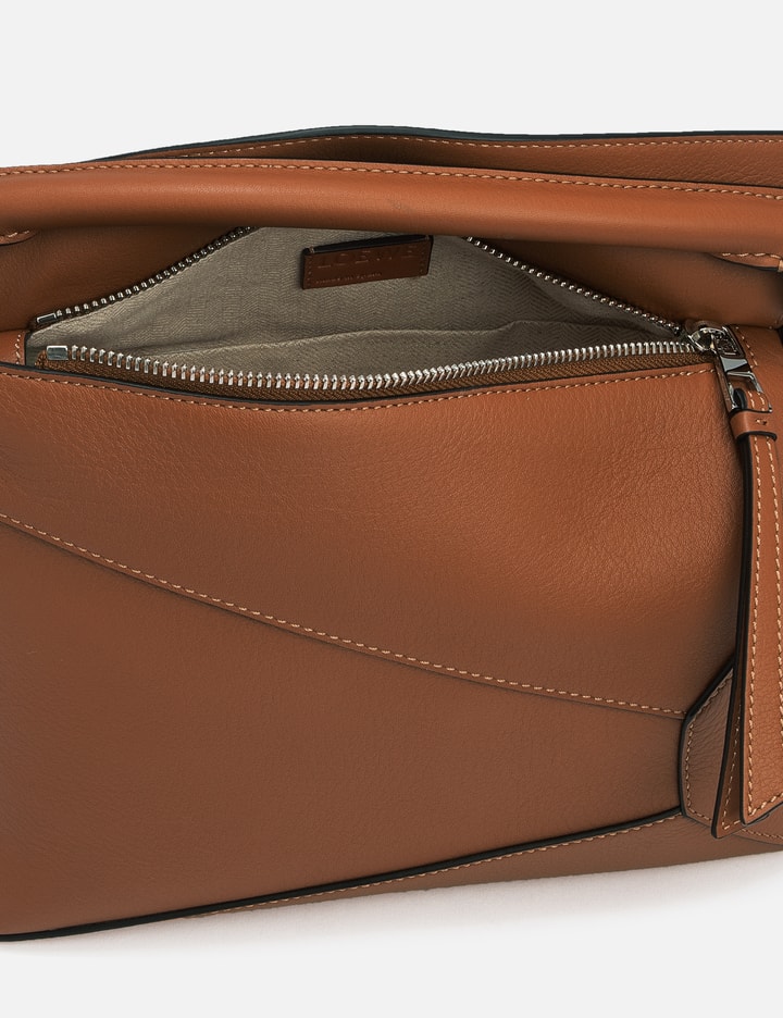 Loewe Puzzle Edge Small Shoulder Bag In Calfskin Leather In Brown