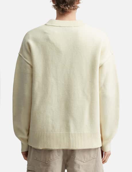 Natural Wool Cardigan With Contrasted Ami De Coeur view 12