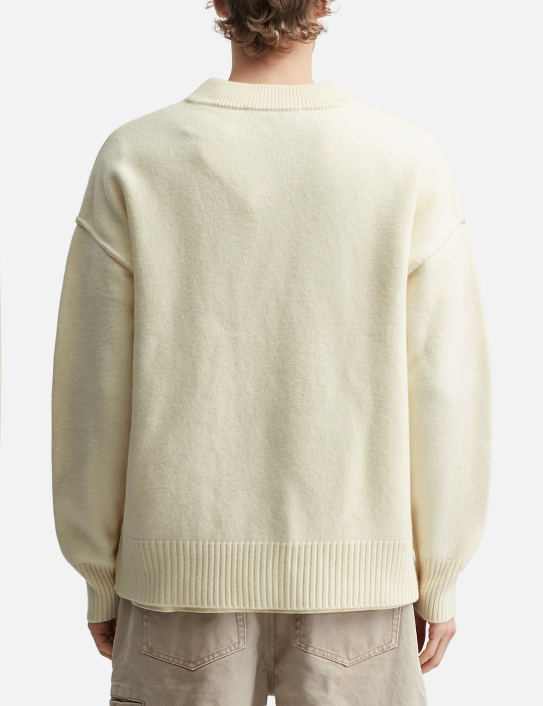 Natural Wool Cardigan With Contrasted Ami De Coeur view 19