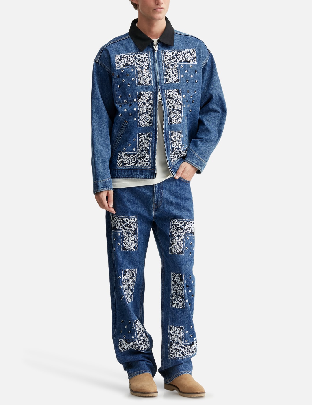 Bandana Embroidery Denim Pants view 20