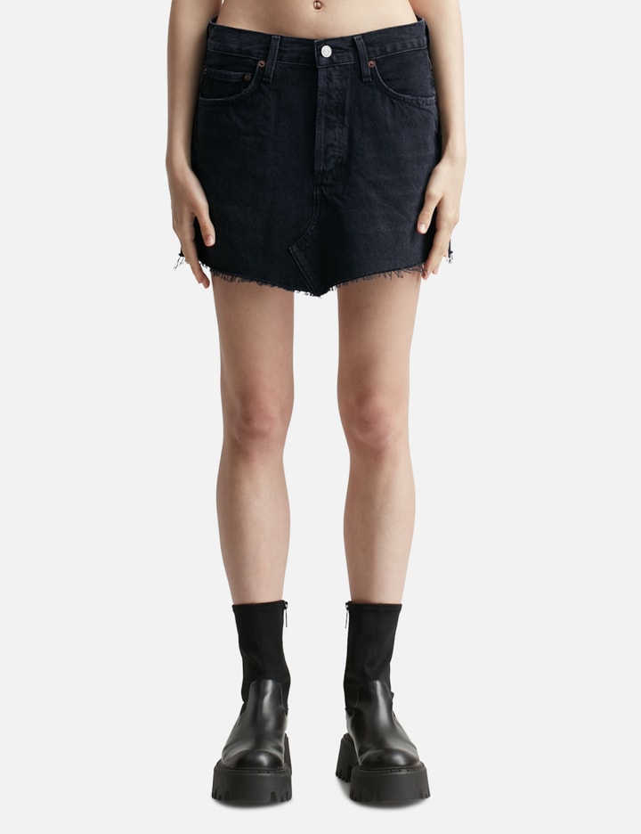 Agolde Black Parker Denim Miniskirt