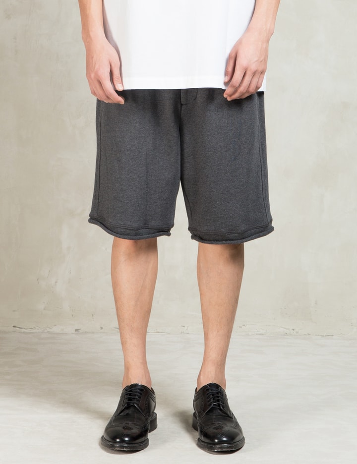 Charcoal Melange Leather Cording Shorts Placeholder Image