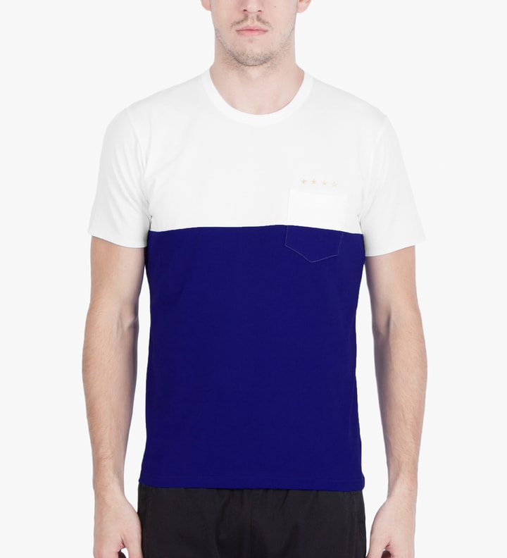 Aloye x WONG WONG White/Blue Italy Color Blocked S/S T-Shirt Placeholder Image