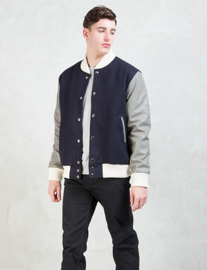 Navy/Grey Classic Varsity Jacket Placeholder Image