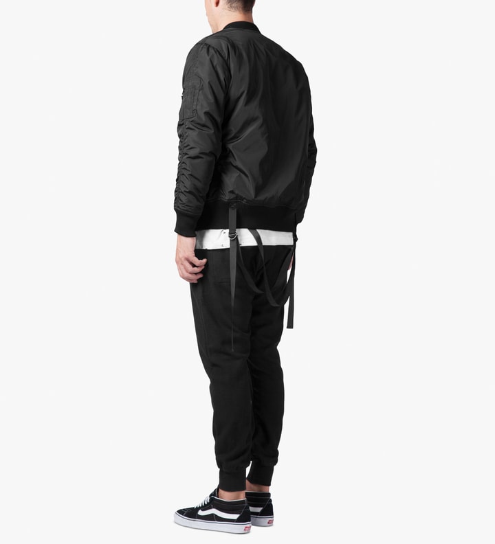 Black Strapped Bomber Jacket Placeholder Image