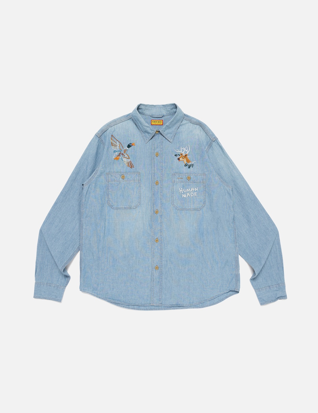 Human Made Embroidered Chambray Shirt In Blue/蓝色/藍色/블루/ブルー