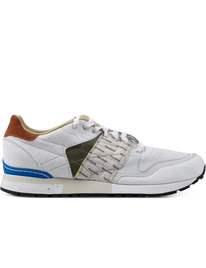 GARBSTORE x Reebok White/Moss Green/Blue Classic Leather 6000 Sneakers Placeholder Image