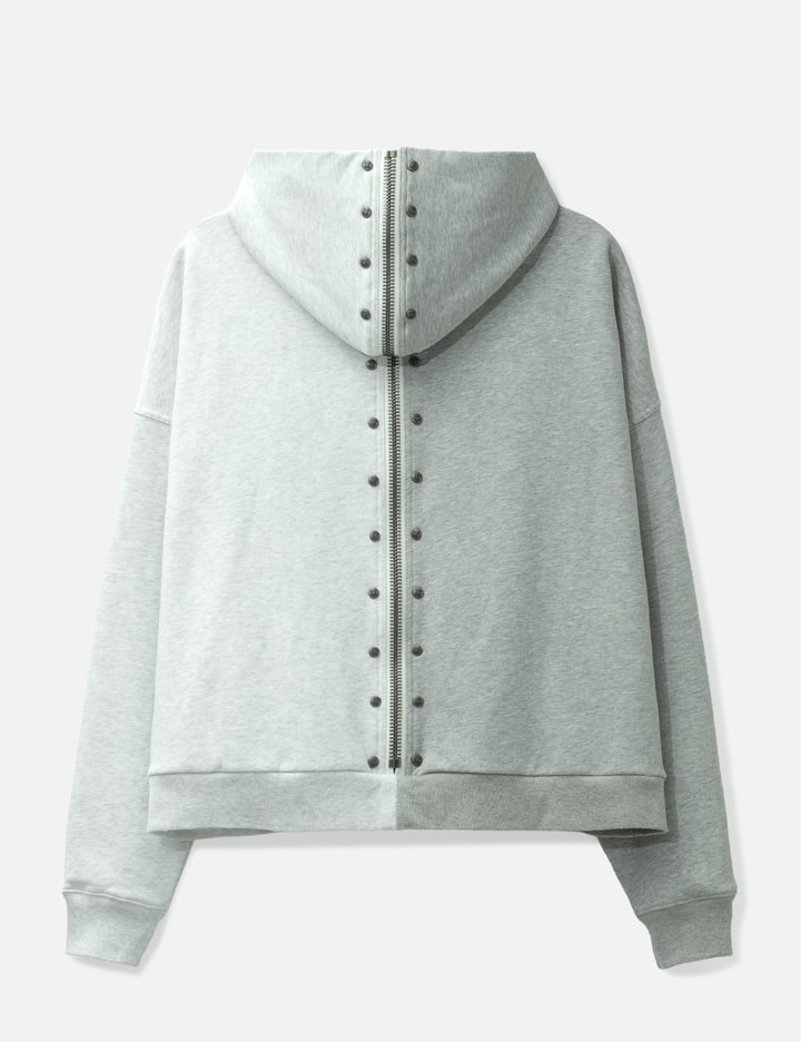 "Nyra" Two-Toned Zip-Up Hoodie With Detachable Fur Trim Hood view 4