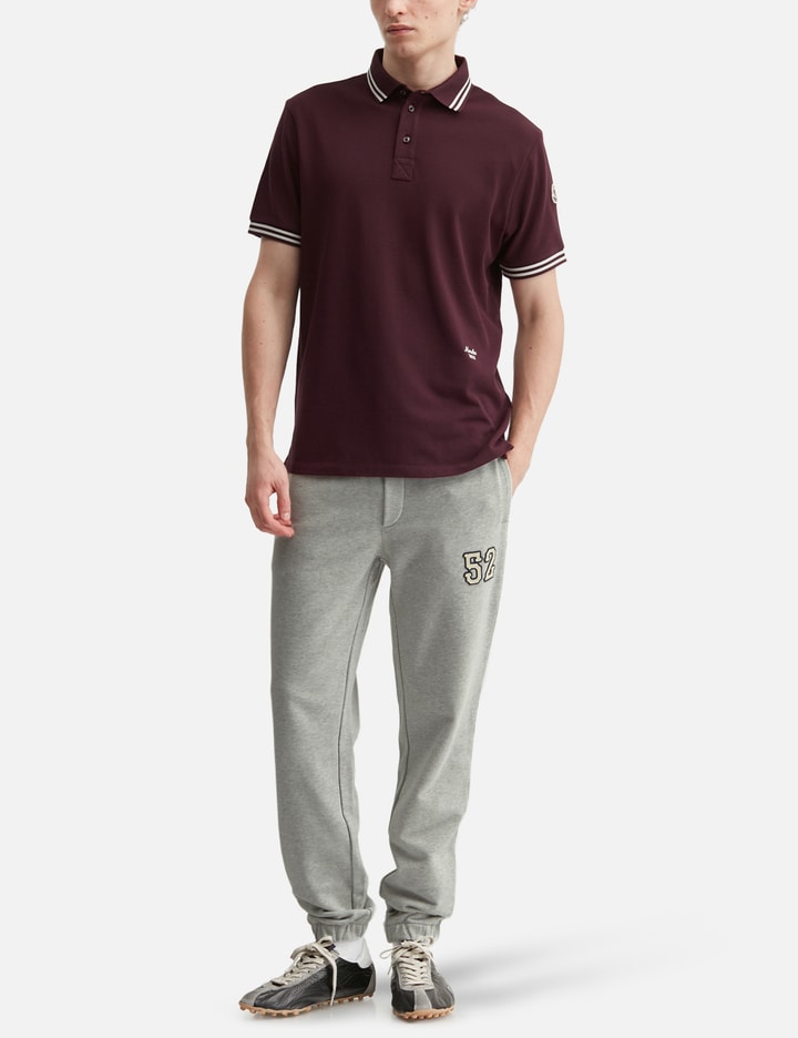 Striped Trim Cotton Piquet Polo Shirt view 5