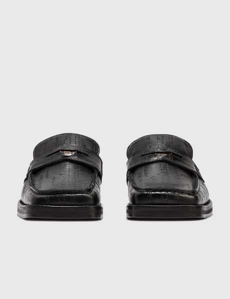 Martine Rose - Arches Embossed Text Loafers | HBX - Globally 