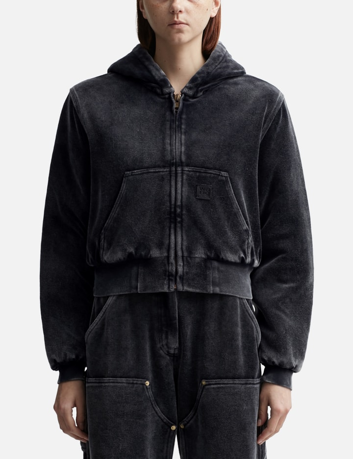 Zip-Up Hoodie in Velour Placeholder Image