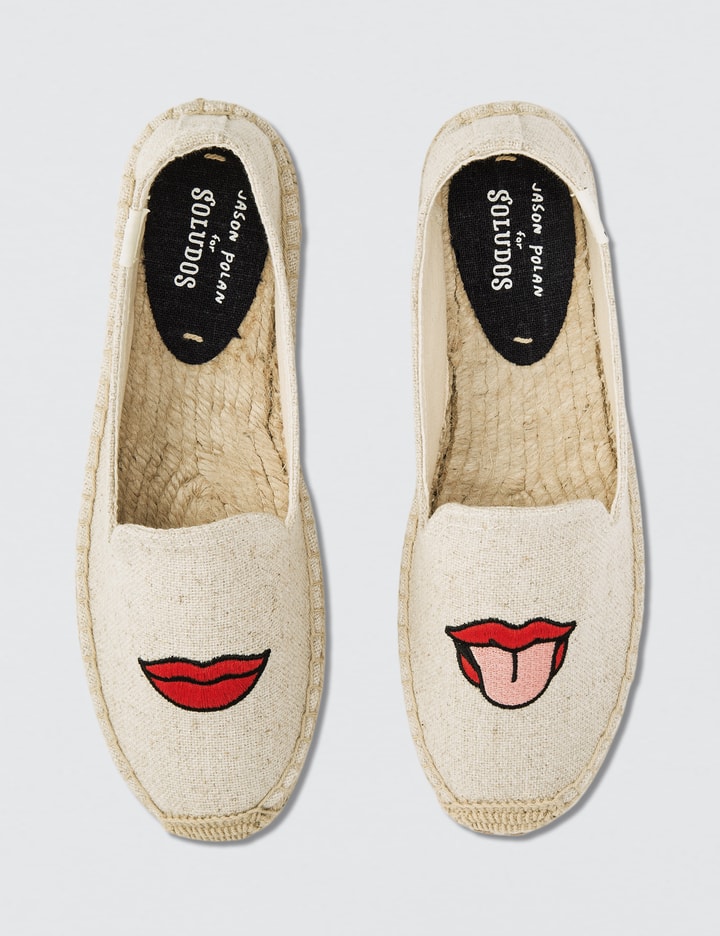 Jason Polan Lips Embroidered Smoking Espadrilles Placeholder Image