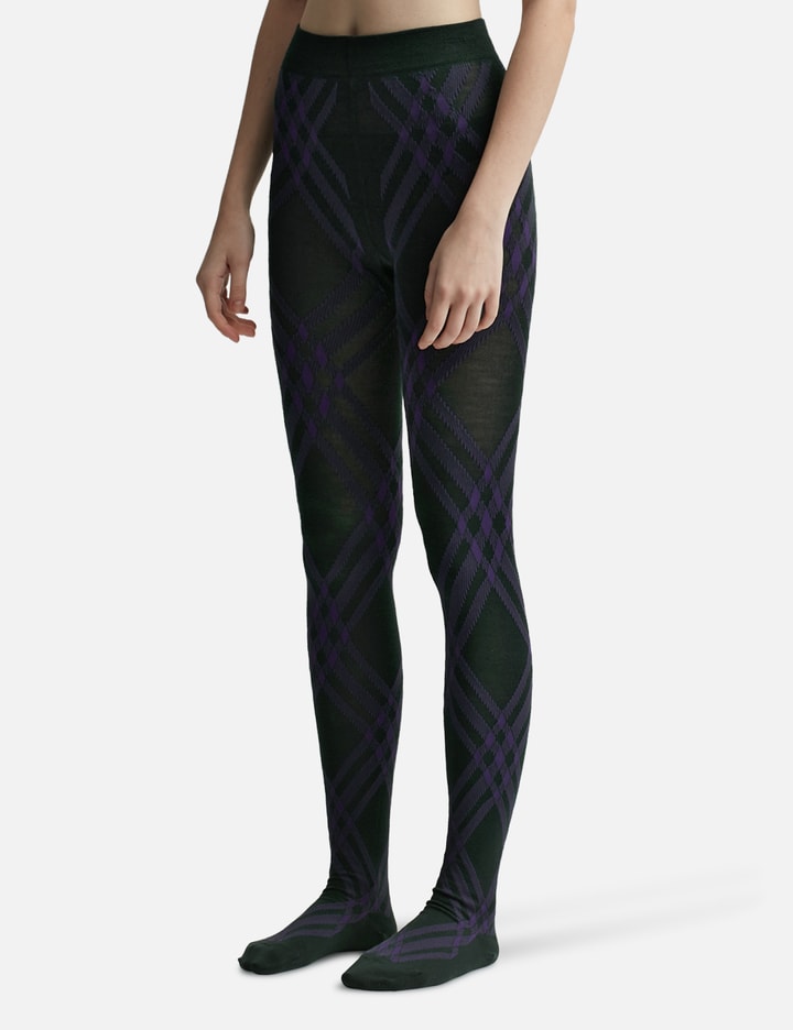 Burberry Check Wool Blend Tights In Multicolor