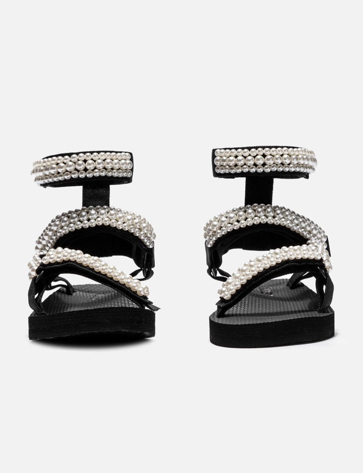 Arizona Love Trekky Double Ankle Pearl Sandals In Black