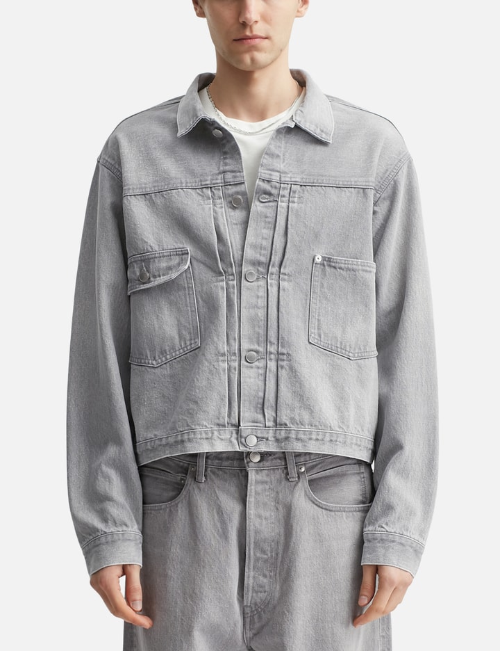 Unlikely Time Travel Trucker Jacket Gray Denim Placeholder Image