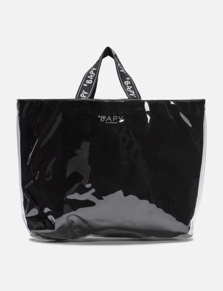 Shop Bapy Plastic Tote Bag In Black