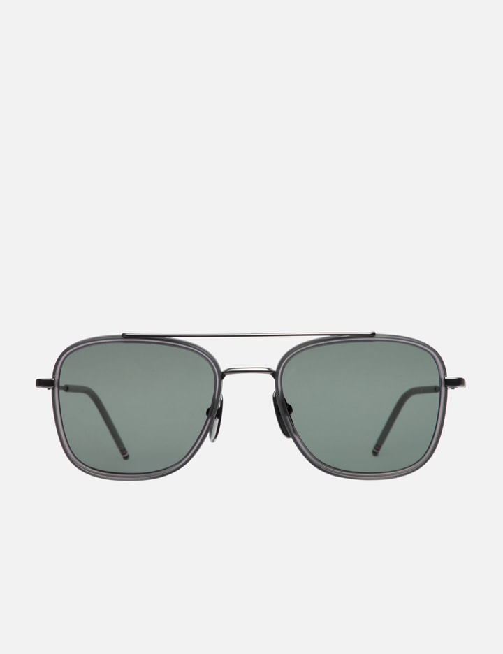 Acetate and Titanium Rectangular Aviator Sunglasses Placeholder Image