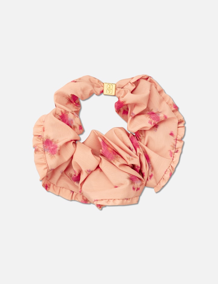 Ganni Scrunchie Printed Fluid Taffeta