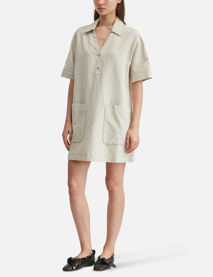 Maison Kitsuné Linen Polo Mini Dress