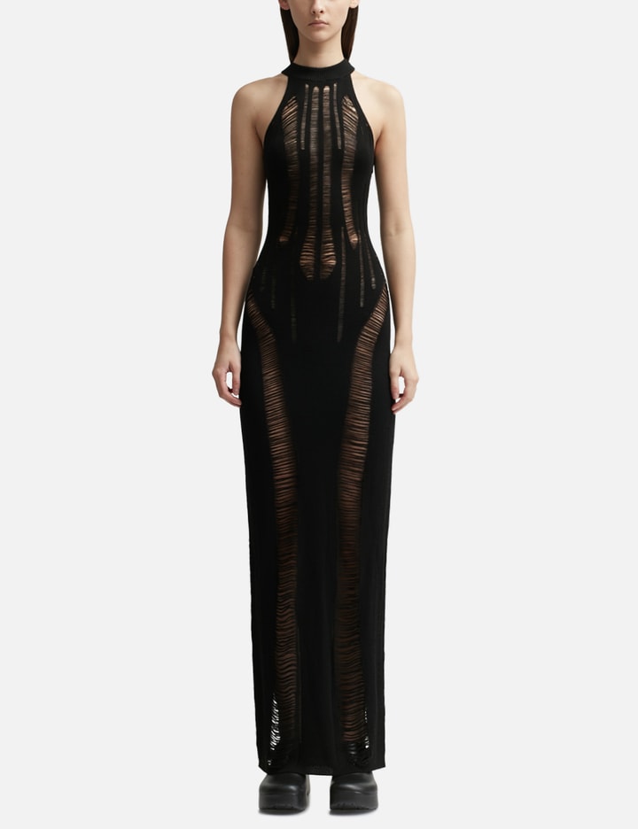 PINSTRIPE COCOON KNITTED DRESS Placeholder Image