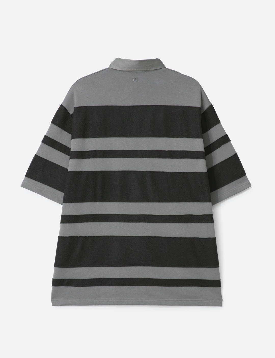Grey Cotton Ami De Coeur Stiped Polo view 9