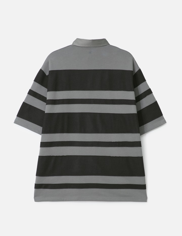 Grey Cotton Ami De Coeur Stiped Polo Placeholder Image