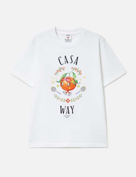 Casablanca Casa Way Orange Mascot Short Sleeve T-shirt