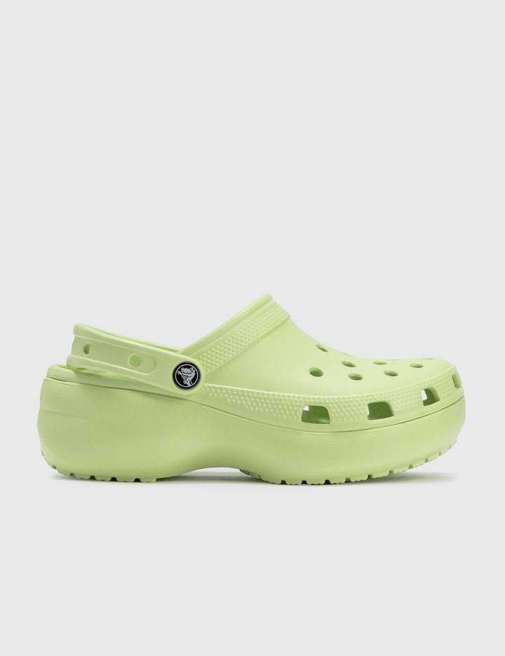 Crocs Green Classic Platform Clog In Green