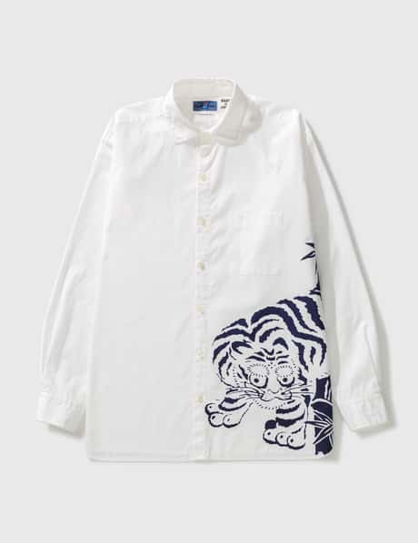 BLUE BLUE JAPAN Bamboo Tiger Pattern Print Shirt