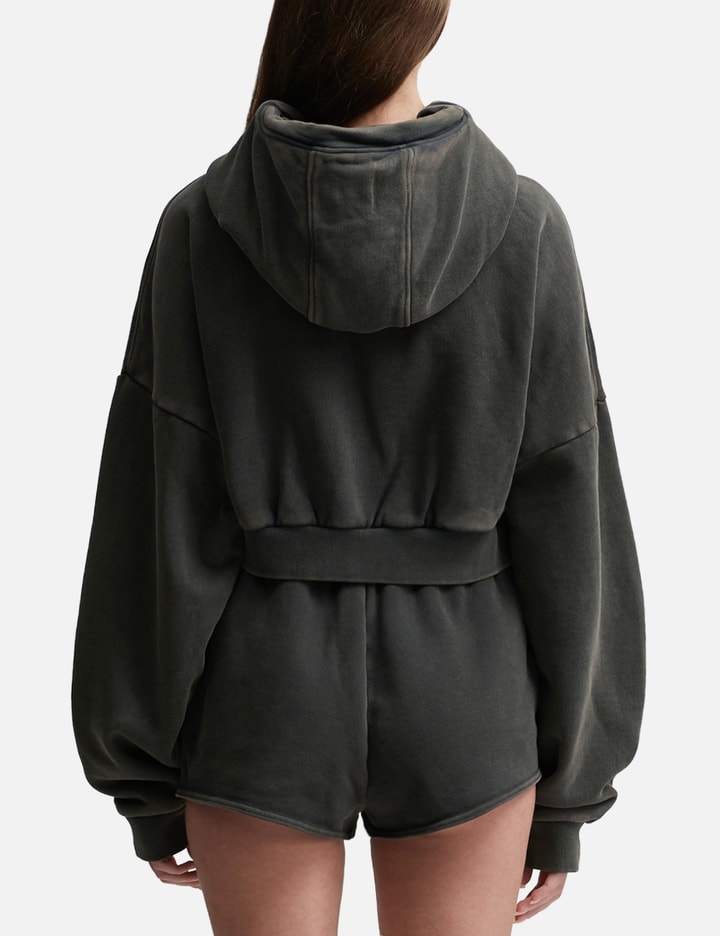 Entire Studios Black Cropped Hoodie In Black